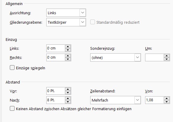 Manuelles Formatieren von Absätzen und Seiten