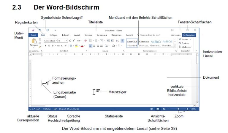Der Word-Bildschirm