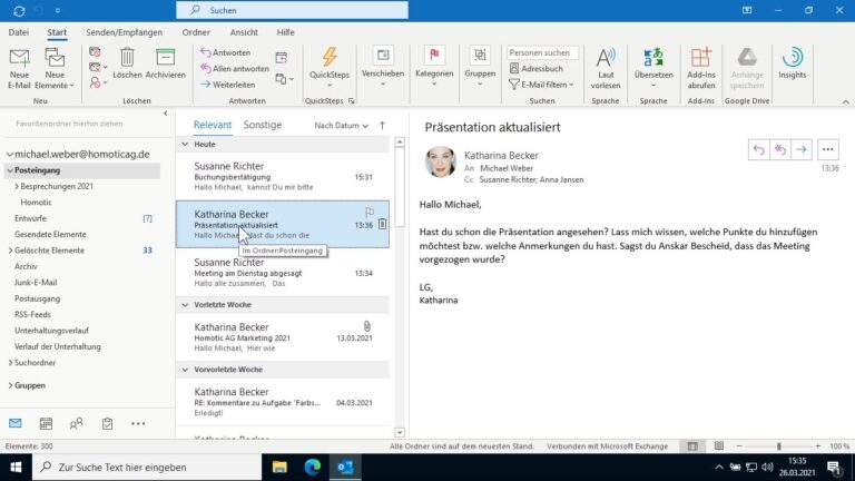 E-Mail-Grundlagen (Senden, Empfangen, Organisieren)