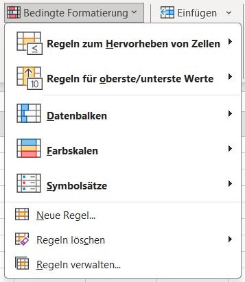 Bedingte Formatierung