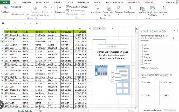 Pivot-Tabellen und Datenanalyse
